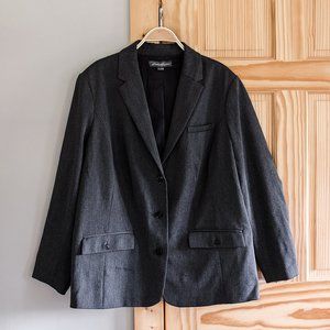 Eddie Bauer Women's Blazer Suit Jacket 3 Button Professional Dark Grey  Sz 22W